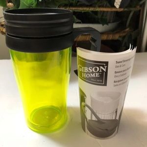 Gibson home everyday travel tumbler yellow clear mug